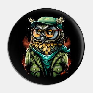 Graffiti Hipster Owl Graphic by gnarly Pin