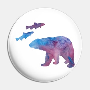Bear and salmon Pin