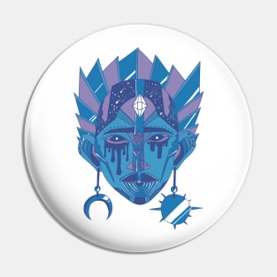 Mountain Blue African Mask No 12 Pin