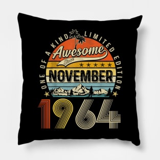 Awesome Since November 1964 Vintage 59th Birthday Pillow