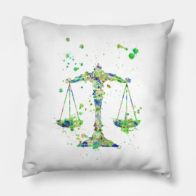 Scale of justice Pillow by RosaliArt