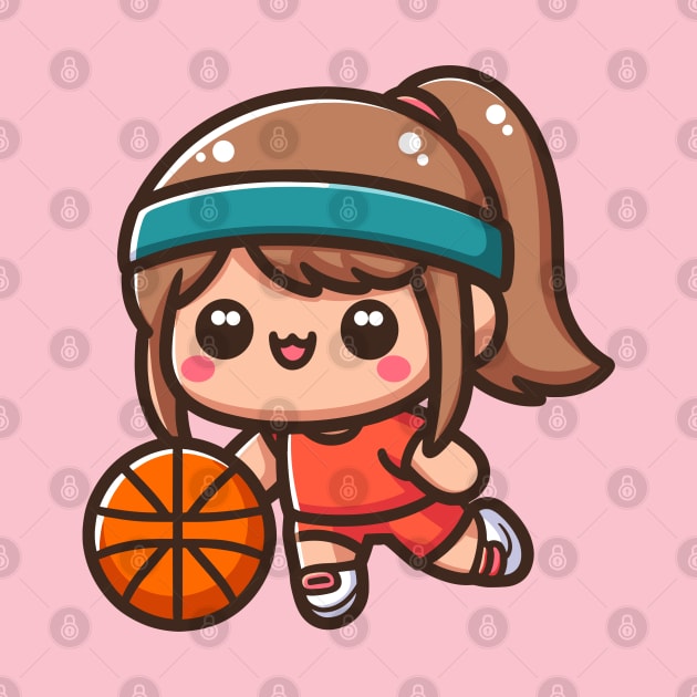 Kawaii Girl Basketball Player by Etopix