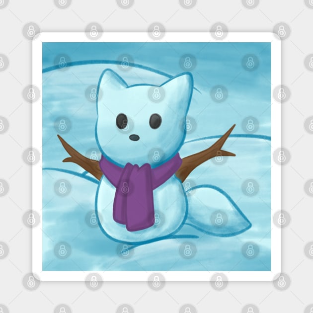 Snow Fox Magnet by Firestorm Fox