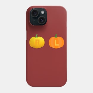 Left and Right Pumpkin X-Ray Markers Maroon Background Phone Case