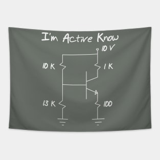 Funny Electronic Engineer  Transistor Geek I am Active Know Tapestry