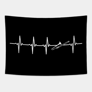 Trombone Heartbeat Gift For Trombone Players & Trombonists Tapestry