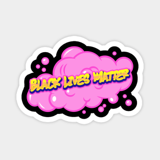 Black Lives Matter Yellow Graffiti Pink Cloud Magnet