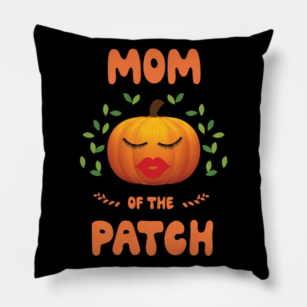 Mom of the patch funny Halloween costume family group matching family t shirt. Pillow by MaryMary