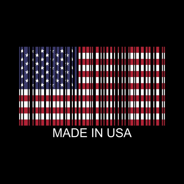 independence day barcode USA flag made in USA by Typography Dose