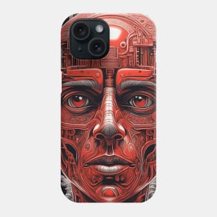 techno red robot in the future Phone Case