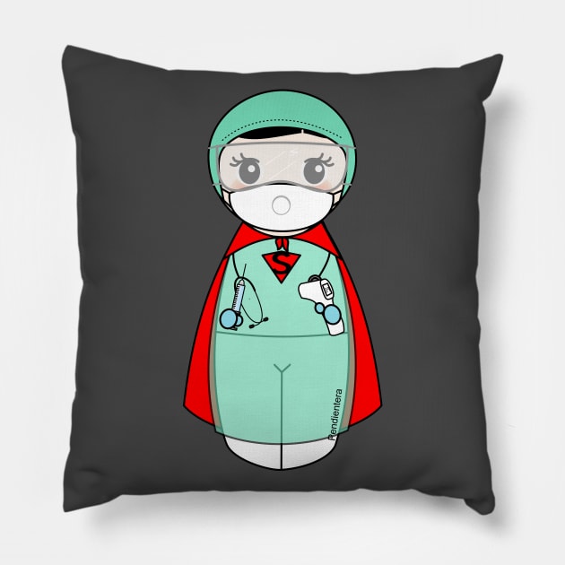 Kokeshi Nurse Superheroine Pillow by Pendientera