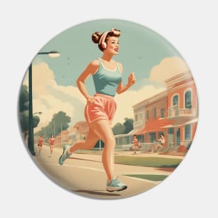 Street Jogging Vintage Style Pin Up Pace Pin