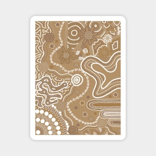 Aboriginal Art Beige Magnet