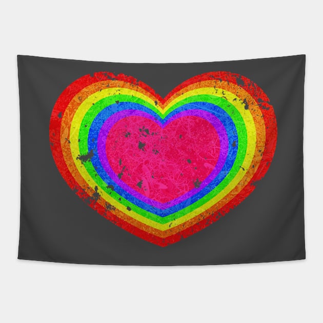 Rainbow Heart Tapestry by sambeawesome