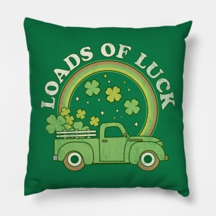 Loads of Luck Cute Green Truck - Shamrock Saint Patricks Day Pillow