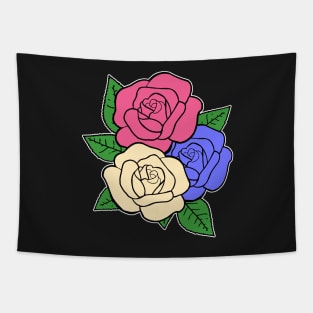 Red, White and Blue Rose Hand Drawn Gardening Gift Tapestry