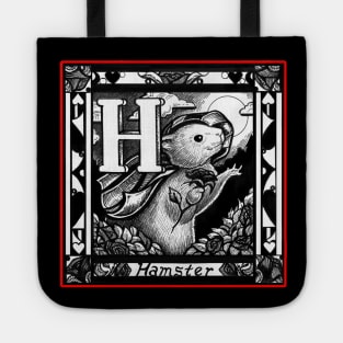 H is for Hamster - Red Outlined Version Tote