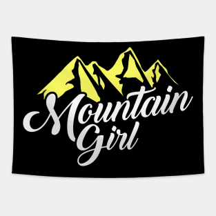 Cute Mountain Girl Hiking Hiker Adventure Nature Tapestry