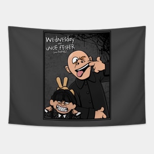 Funny Retro Vintage Spooky TV Show Comics Cartoon Parody Tapestry