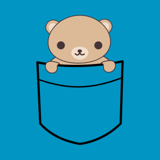 Cute Pocket Brown Bear T-Shirt T-Shirt