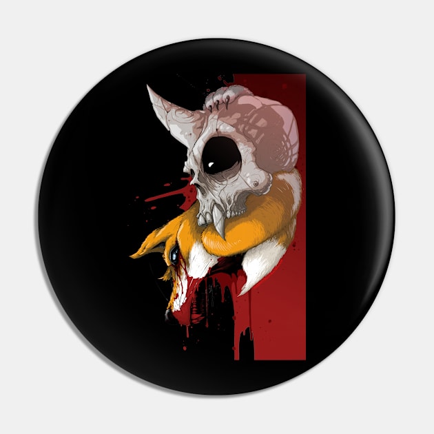 Fox and Skull Pin by JohnnySegura3rd