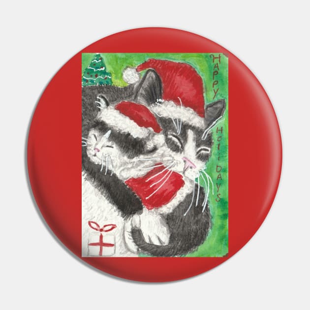 Christmas  Holiday cat kitten art Pin by SamsArtworks