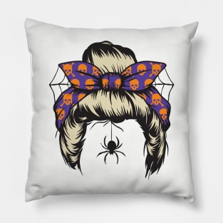 Spooky Messy Bun Hair Pillow