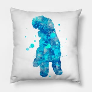 Black Russian Terrier Dog Watercolor Painting Pillow