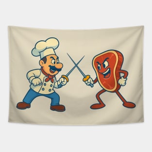 Chef vs Steak Tapestry