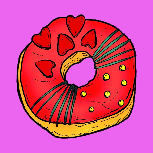 Heart Donut by minniemorrisart