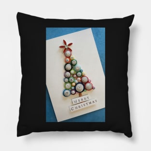 Printed Paper quilling Art. Christmas tree Pillow