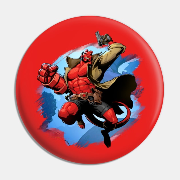 Hellboy Pin by PatrickBrownArt