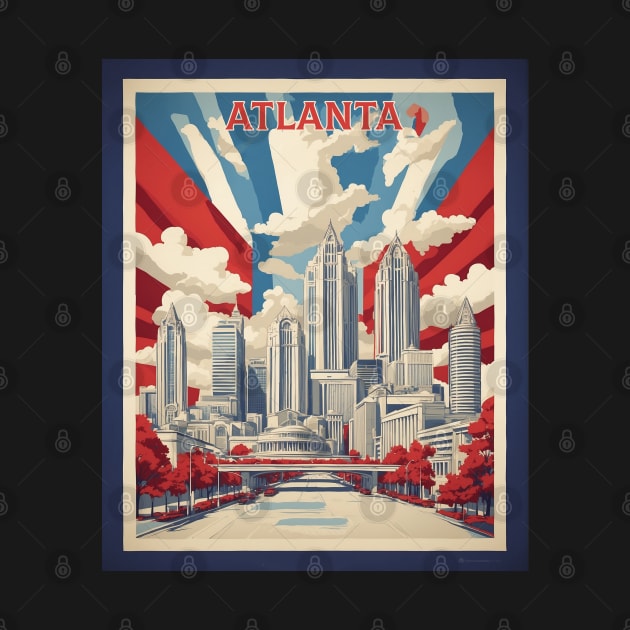 Atlanta United States of America Tourism Vintage Poster by TravelersGems