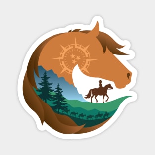 Horse Head Trail Riding Silhouette • Forest Magnet