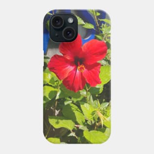 Pretty Red Flower with green leaves nature lovers beautiful photography design Phone Case