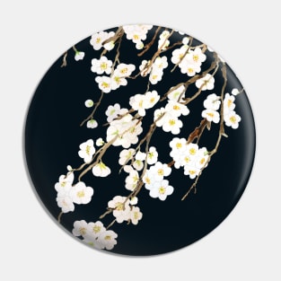 blossom in black background Pin