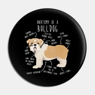 English Bulldog Fawn and White Dog Anatomy Pin