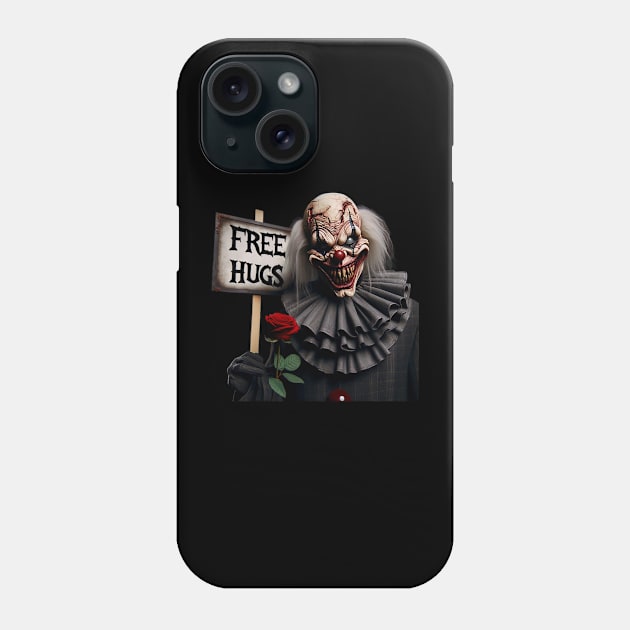 Free Hugs Scary Clown Valentine Halloween Horror Phone Case by jadolomadolo