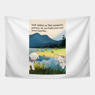 Dog Wedding Tapestry