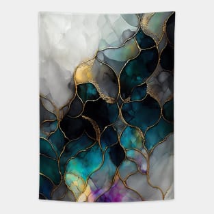 Colorful Mosaic - Abstract Alcohol Ink Resin Art Tapestry