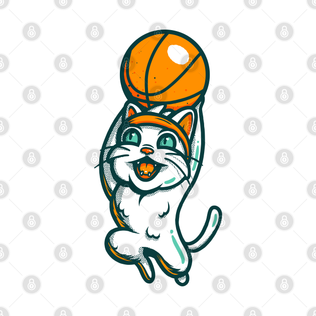 Dunk Cat Basketball T Shirt Teepublic