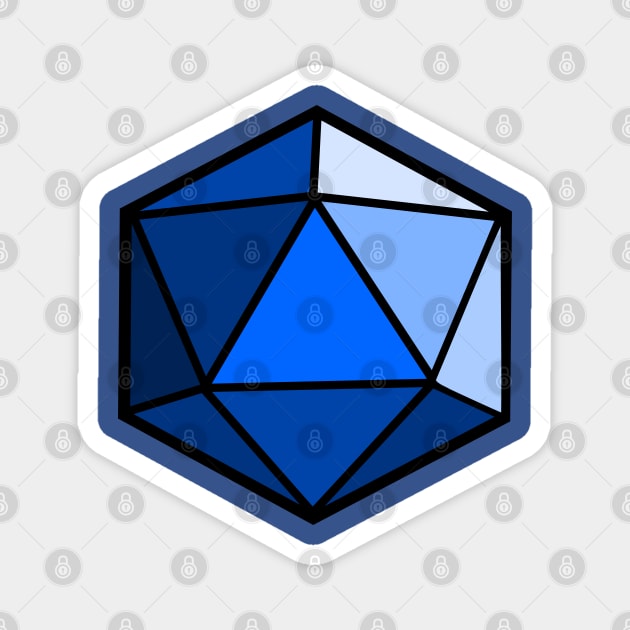 D20 Polyhedral Dice - Blue Magnet by Crew