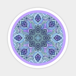 Navy Blue, Mint and Purple Boho Pattern Magnet