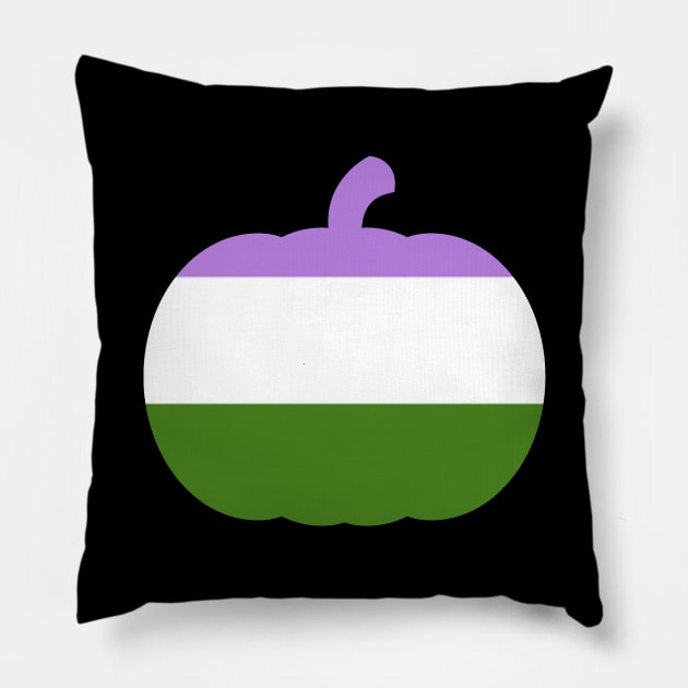 Halloween Pumpkin LGBT Flag Genderqueer Pillow by aaallsmiles