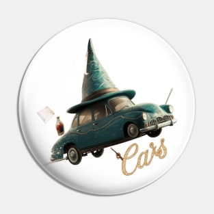 Wizard Flying Car Shirt, Vintage Flying Cars Pin