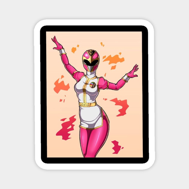 pink ranger Magnet by fancy ghost