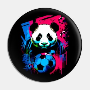 Soccer Panda - Soccer Futball Football - Graphiti Art Graphic Paint Pin