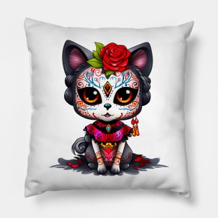 Dia de los Muertos Cat #9 Pillow