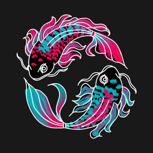 Pink and Teal Koi Fish T-Shirt