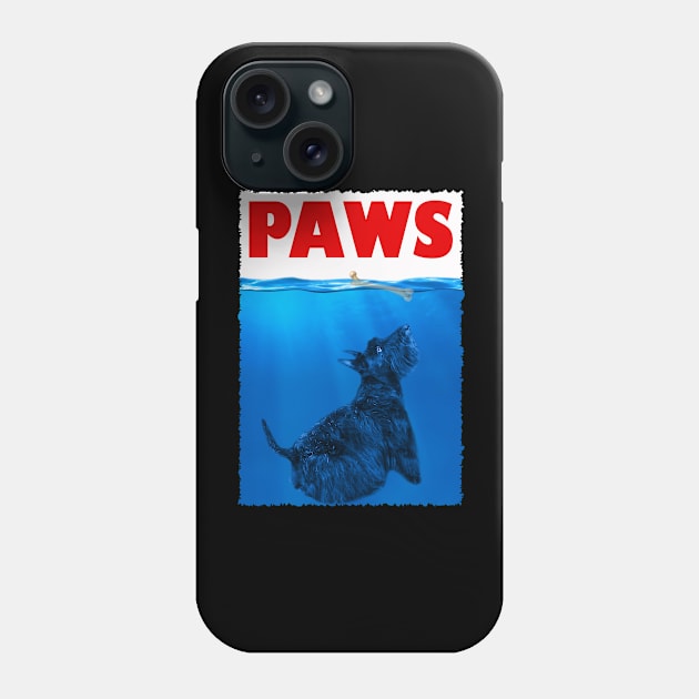 Scottie Silhouettes PAWS Tee for Admirers of Terrier Majesty Phone Case by Gamma-Mage